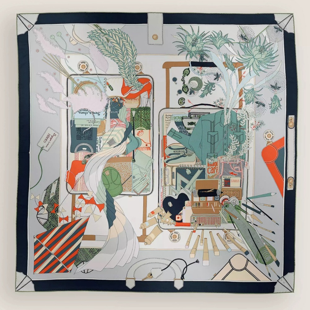NEW HERMES Bagage a Main 100% SILK Scarf 90 w/ Receipt